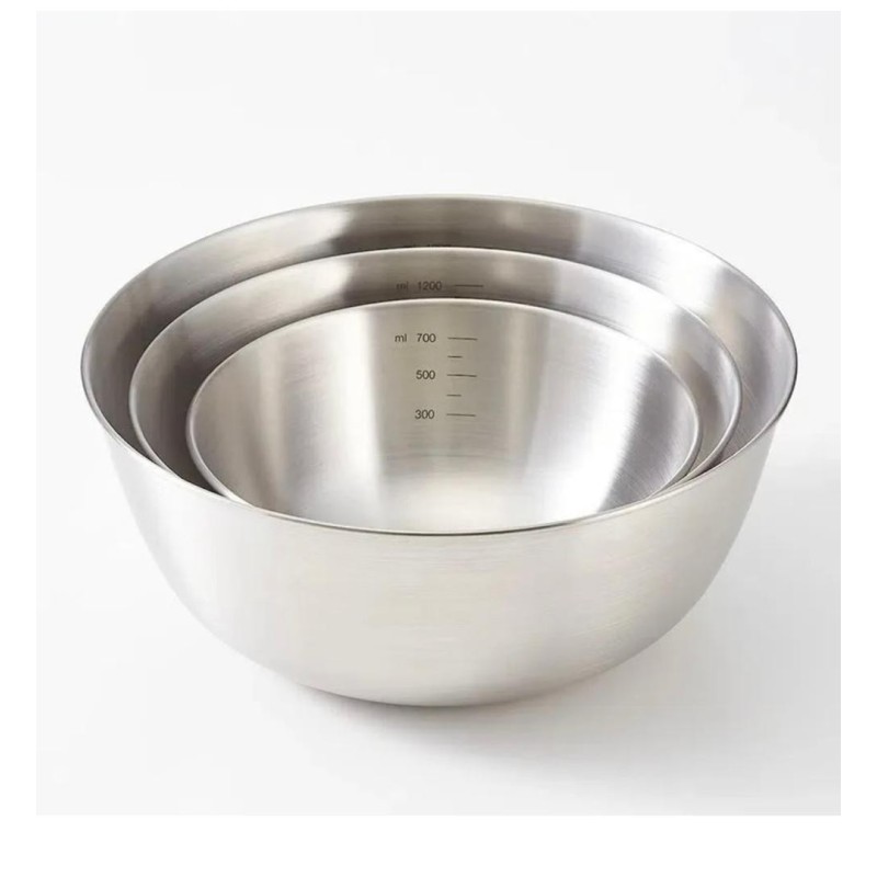 Steel mixing bowls set